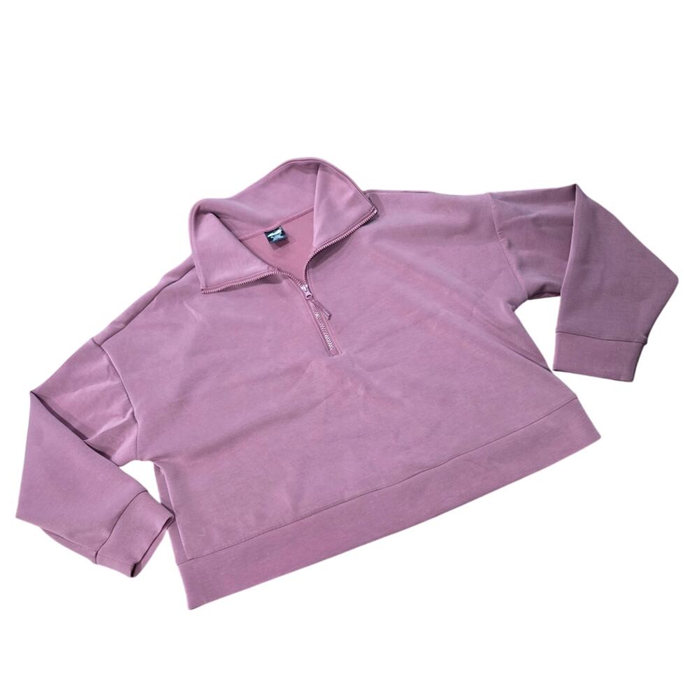 Avia Quarter Zip Pullover Drop Shoulder Crop Length Size XL 16-18
